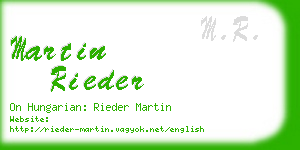 martin rieder business card